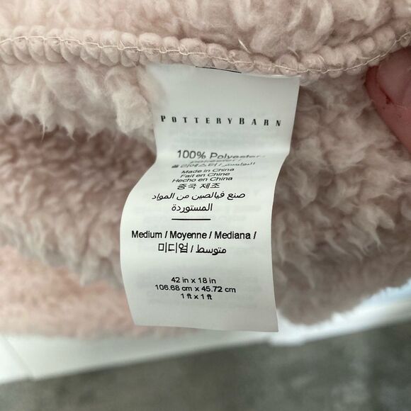 Pottery Barn Knee Length Teddy Bear Fluffy Cozy Sherpa Robe Ballet Blush Pink M - Picture 5 of 10
